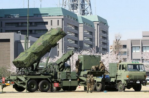 Các tên lửa Patriot được triển khai tại Bộ Quốc phòng Nhật.